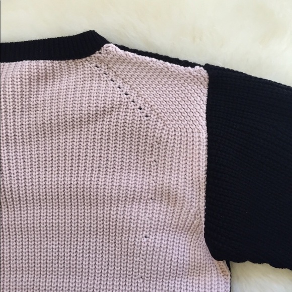 Topshop Contrast Back Chunky Black & Pink Sweater - Picture 5 of 7